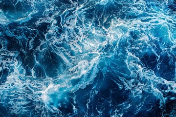 top view of ocean waves, aerial photography, blue color, water texture, sea background, abstract, highly detailed, ultra realistic - obrazy, fototapety, plakaty