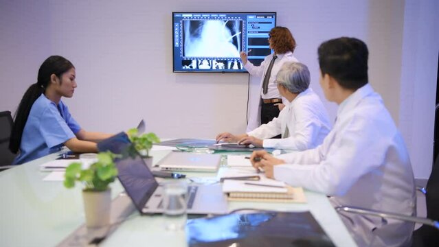 Medical concepts of 4k Resolution. The doctor is meeting inside the office