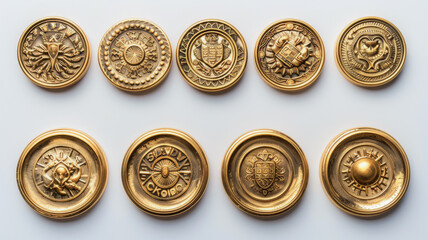 Set of Round Gold Coins