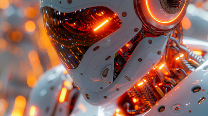Close-Up of Sophisticated AI Robot
