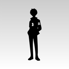 young man anime style character vector illustration design. Manga Anime Boy Black Hair Faces Cartoon