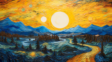 Artistic Landscape in the Style of Van Gogh