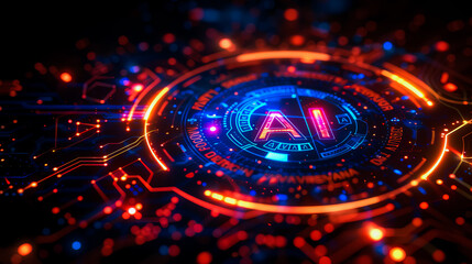 Futuristic Engineering.   Inside the AI Chip Circuitry.  The Core of Innovation