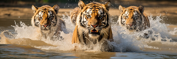Tigers in a Majestic Water Duel