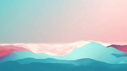 Colorful abstract digital landscape with layered hills and texture