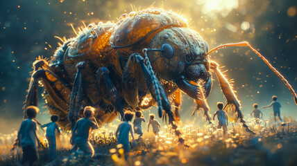 The Story of an Ant in a Human World - obrazy, fototapety, plakaty