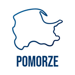 Pomerania (Pomorze) outline simplified map