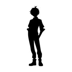 Young man anime style character vector illustration design.