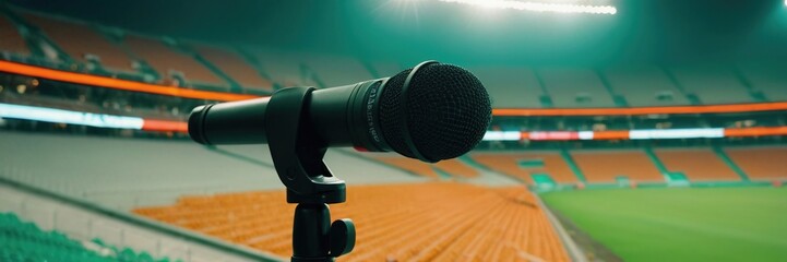 International Sports Journalist Day. a sports journalist. a journalist with a microphone....