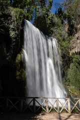 Long exposure photographs of the stone monastery waterfalls (Zaragoza-Spain) - 786655835