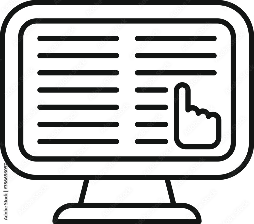 Poster online disclaimer monitor icon outline vector. document term reading. claim application