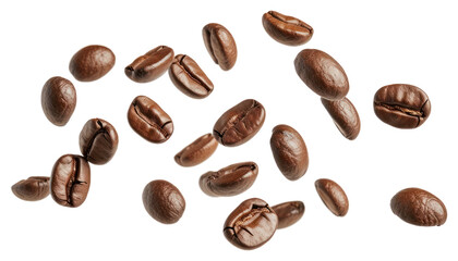 PNG Coffee beans in flight coffee backgrounds white background