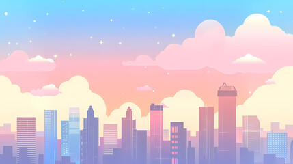 Fototapeta premium Geometric city background with a beautiful skyline