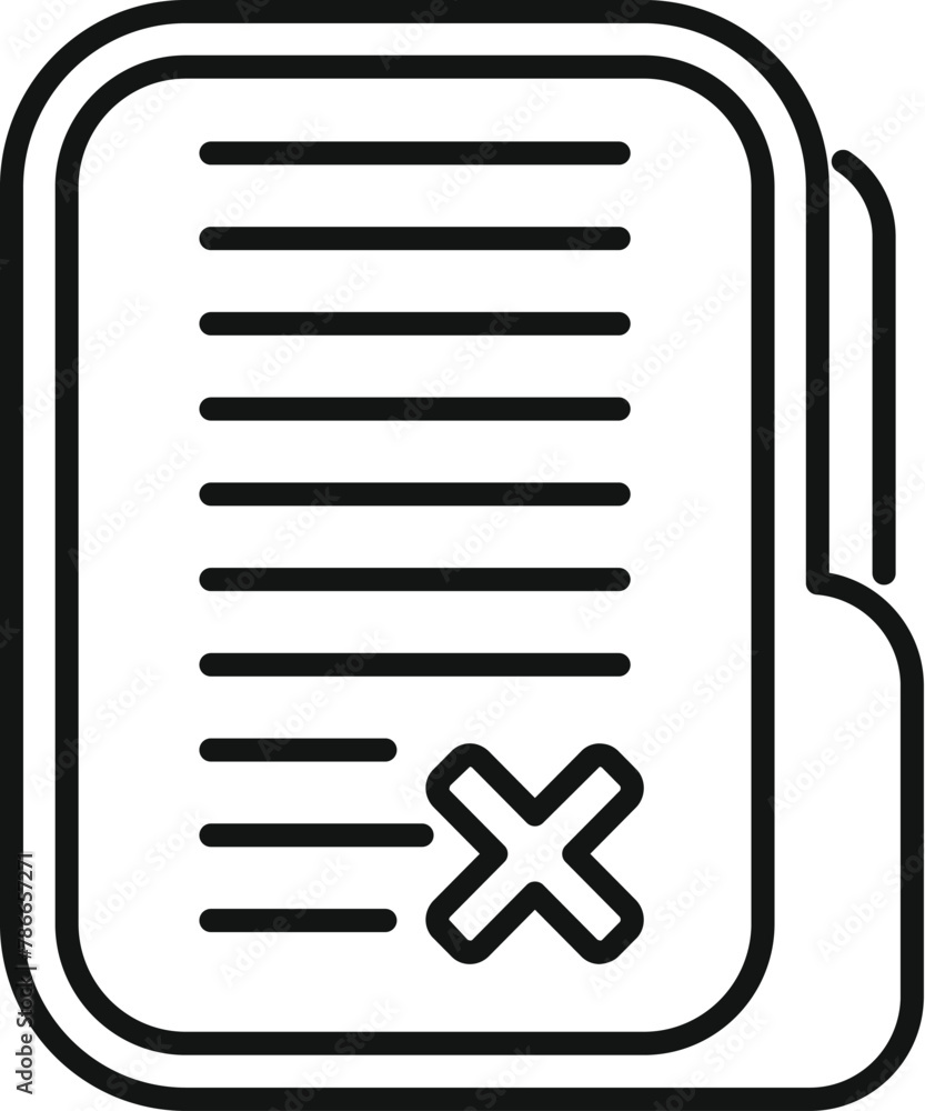 Poster file folder disclaimer icon outline vector. paper work. data law modern check
