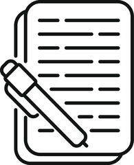 Sign new document icon outline vector. Law disclaimer. Condition contract