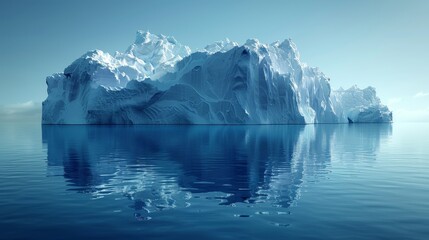Antarctic sea iceberg floating for climate change and environmental conservation and ice melting and sea level due to ozone layer danger, wide banner poster with copyspace