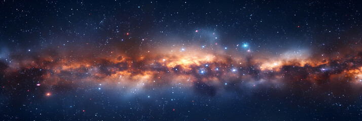 Ineffable Grandeur: The Luminous Wonders of the Milky Way Galaxy from Outer Space - obrazy, fototapety, plakaty