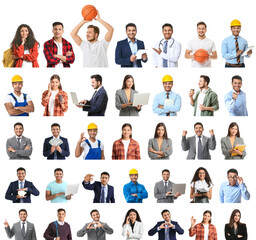 Group of Indian people on white background