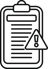 Clipboard disclaimer icon outline vector. Information check. Credit civil data