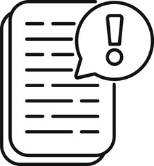 Attention disclaimer icon outline vector. Legal work. Paper document review