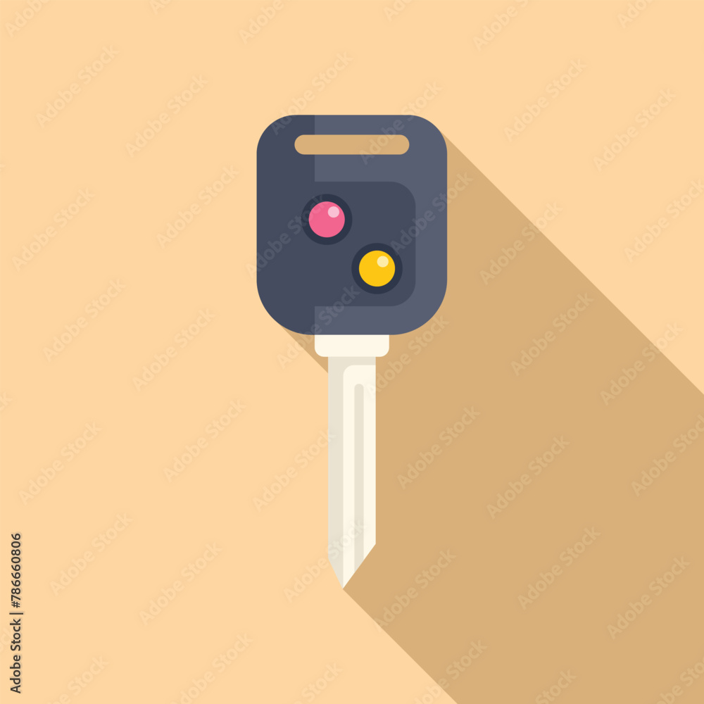 Poster auto key icon flat vector. smart lock. alarm security control