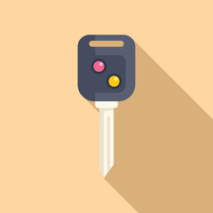 Auto key icon flat vector. Smart lock. Alarm security control