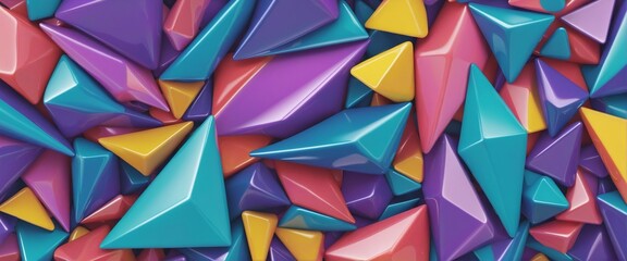 Set of abstract colorful shapes, in bright colours 3d render