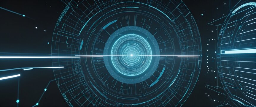 circle hologram portals ui sci-fi element in bright colours 