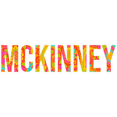 Mckinney,Texas creative city name design. Use for card, logo, t-shirt print,travel blogs, festivals,city events, typography design, posters,headline