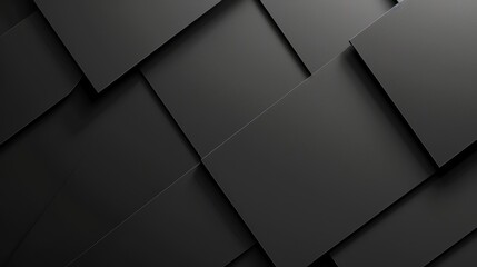 Black geometric tiles abstract background. - obrazy, fototapety, plakaty