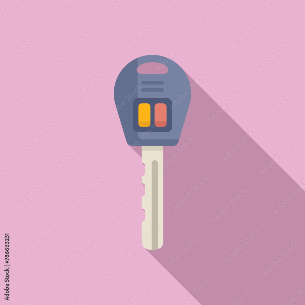 Poster code smart key icon flat vector. control security. keyless drive modern