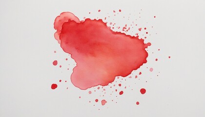 Red watercolor element, hand drawn texture in bright colours 