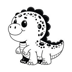 Vector illustration of a dinosaur for coloring kids book on separate background