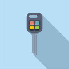 Electronic smart key icon flat vector. Access security. Caution ignition