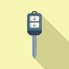 Smart entrance key icon flat vector. Wireless boot. Start alarm fob
