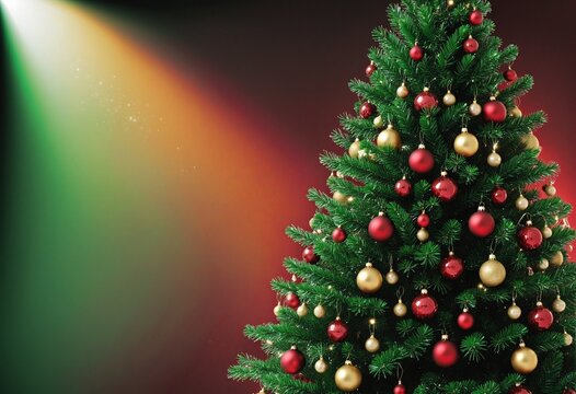 christmas tree with lights in Bright Colours 