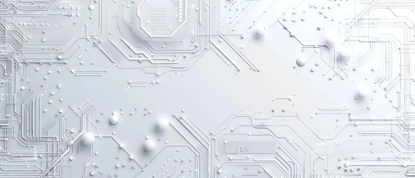Technological Elegance: Water Drops on Circuit Board