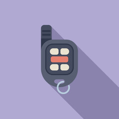 Car alarm system icon flat vector. Control access. Safe chip emblem