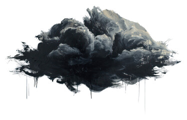 PNG Black cloud mass painting backgrounds drawing - obrazy, fototapety, plakaty