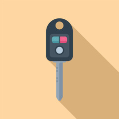 Smart alarm key icon flat vector. Vehicle electronic. Service safe chip