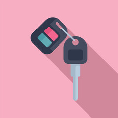 Smart key remote control icon flat vector. Object electronic device. Access start