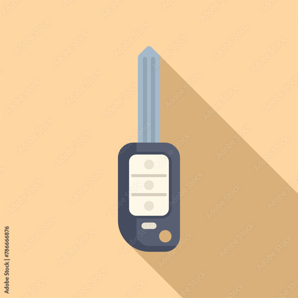 Poster digital smart key icon flat vector. security control. chip object