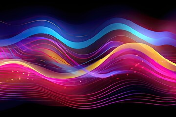 High technology abstract digital background, neon waves