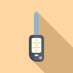 Digital smart key icon flat vector. Security control. Chip object