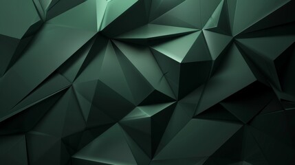 Abstract Dark Green Geometric Polygonal Background.