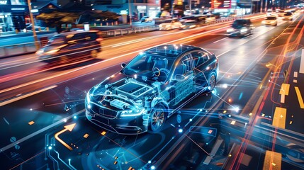 Proactive Electric Vehicle Breakdown Prediction and Preventative Maintenance through Advanced Algorithms and Intelligent Sensors - obrazy, fototapety, plakaty