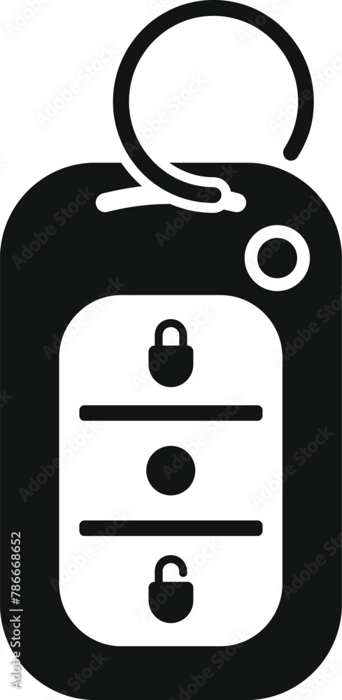 Poster alarm auto system icon simple vector. smart key. security control access
