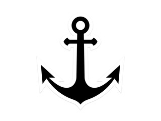 シンプル錨シール：黒