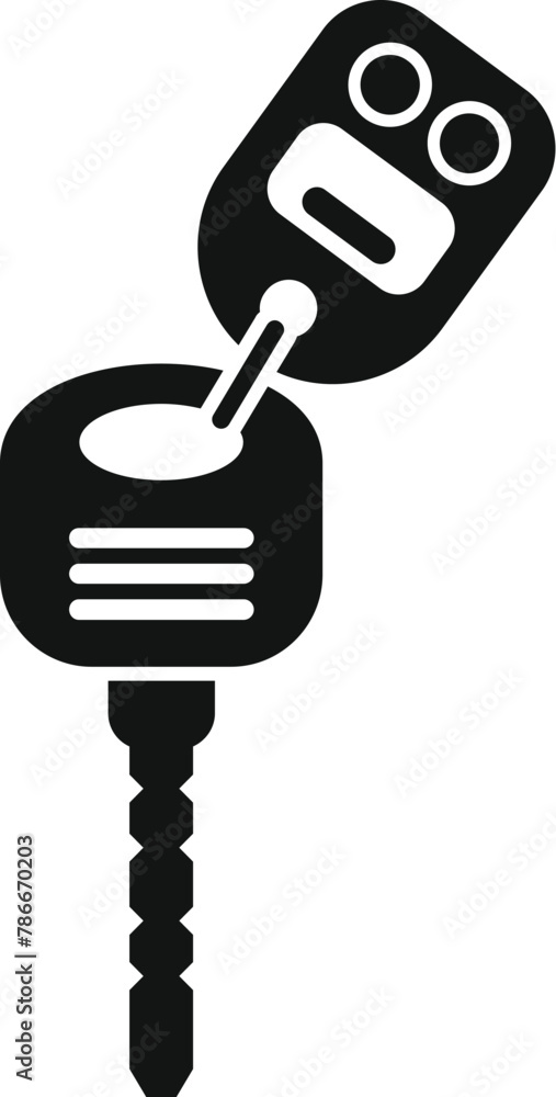 Poster access smart key icon simple vector. alarm start. secure drive digital