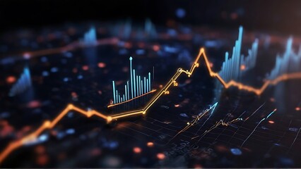  Data Prosperity: Close-Up of Arrow Icon and Percentage with Graph 